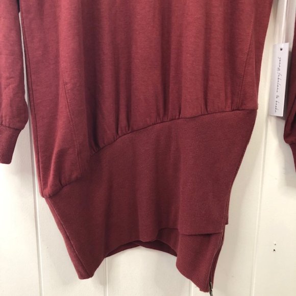 Young Fabulous and Broke Asymmetrical Turtleneck Sweatshirt Dress - Picture 8 of 12